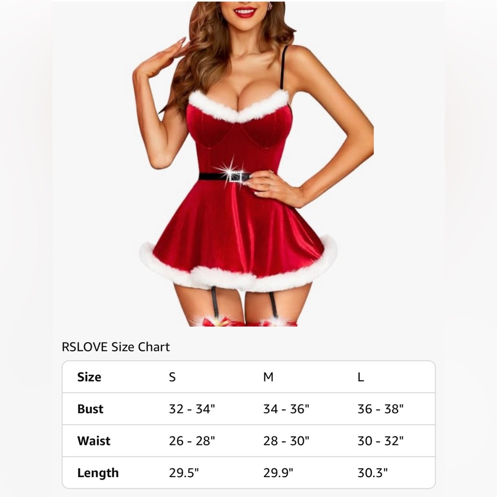 BRAND NEE IN PACKAGE! RSLOVE Sexy Santa Lingerie (size M)
